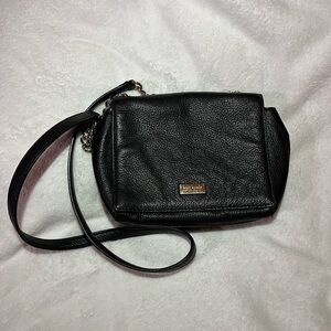 kate spade Black Pebbled Leather Crossbody with Chain Strap